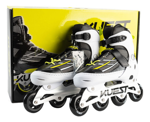 Rollers Profesionales Talle Xl Negro Abec 7 Ruedas 76mm 41 A 44 7.6 Cm Blanco