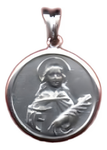 Medalla Santa Lucia 14 Mm + Cadena Plata 50 Cm Kendra Joyas