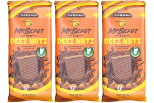 Mr Beast Chocolate Maní Nuez X3