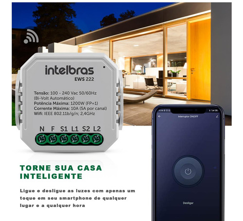Módulo Interruptor Interno Smart 10a Android/ios Intelbras