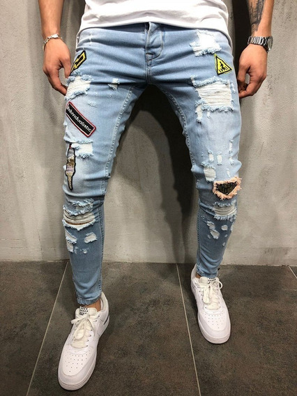 Creo que plato Partina City Jeans Chupines Con Efecto Roto Desgastado Para Hombre | Meses sin intereses