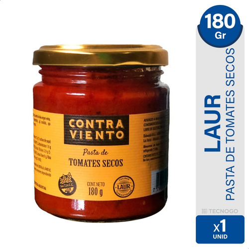 Imagen 1 de 6 de Pasta De Tomates Secos Contra Viento Laur Libre De Gluten