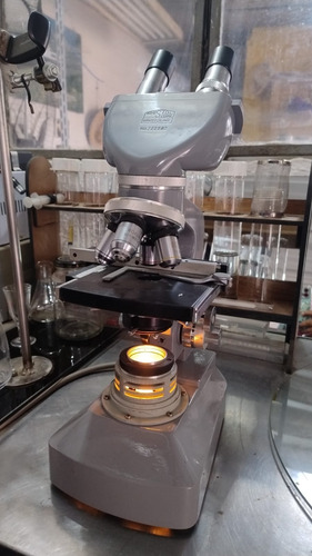 Microscópio Biológico Bristol Usa Com Lentes Originais Usado Cinza (Usado)