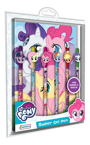 Lapiceras Gel Con Brillo Cuaderno Anotador Unicornio Pony 