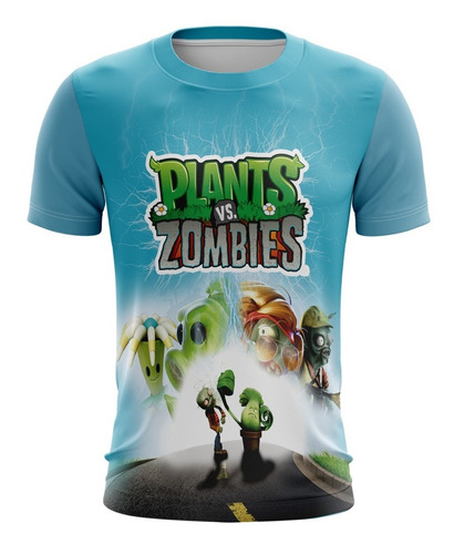 Playera Sublimada Talla Extra Plantas Vs Zombies