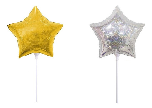 Pack 20 Globos Metálicos Pequeños Estrella Tornasol 24 Cm