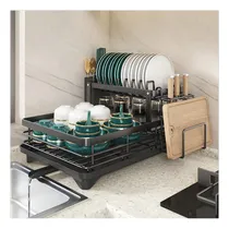 Comprar Escurridor De Platos Dos Niveles Drenaje Agua Hogar Detalles