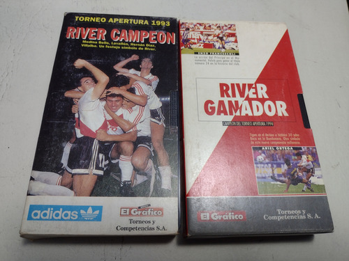 Lote De 8 Peliculas Vhs River Campeón 1993/94/96/97/99 (Usado)