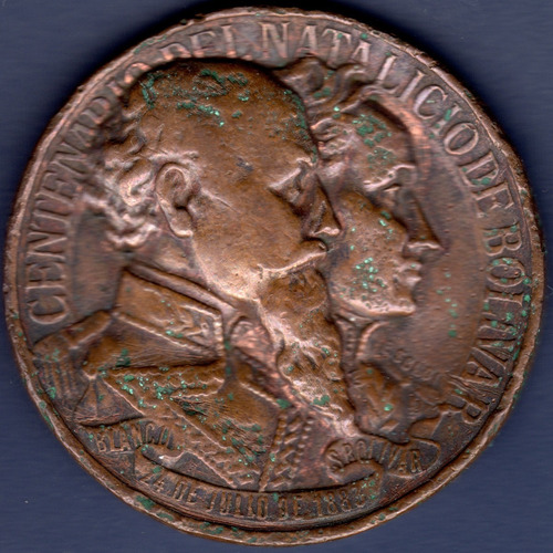 Medalla Centenario Del Natalicio De Simón Bolívar
