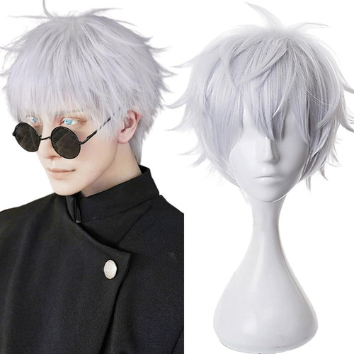 Para L Peluca De Jujutsu Kaisen 28 Cm Cosplay Satoru Gojo
