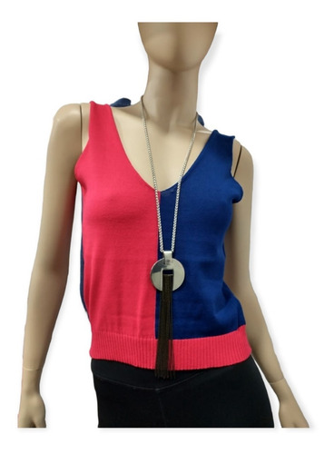 Musculosa Remera Acrilico Mujer Bicolor