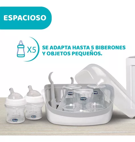 Esterilizador de biberones de bebé, esterilizador de vapor de microondas  para biberones, chupete, accesorios de extractores de leche, gran  capacidad