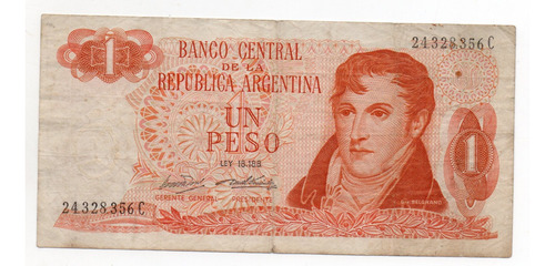 Argentina Billete 1 Peso Ley Bottero 2307 Tirada Corta B
