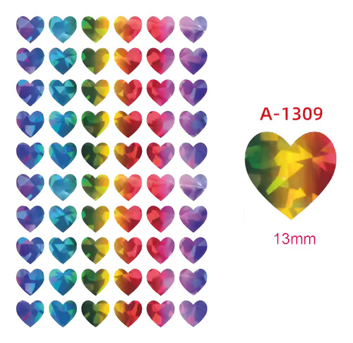 600 Etiquetas Corazón Adhesivas Estampas Calcomanías 13mm