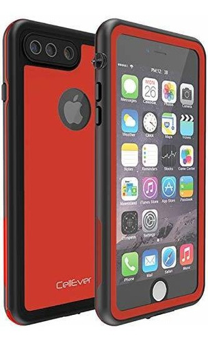 Funda Impermeable Para iPhone 7 Plus / 8 Plus Roja Y Negra