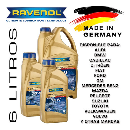 Aceite Para Caja De Cambios Mtf-3 Ravenol Germany 6 Lts