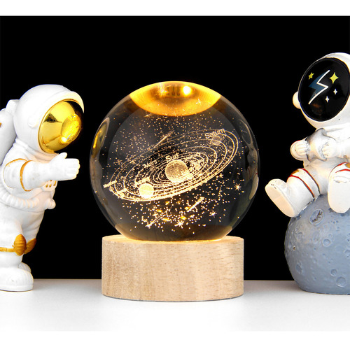 Base De Luz Nocturna Pequeña Crystal 3d Holiday And Plug