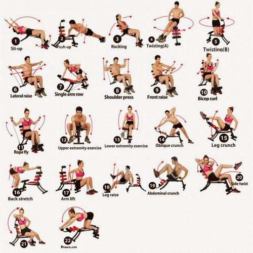 Imagen 4 de 8 de Banco Maquina De Ejercicio Abdominales Six Pack Care 6 En 1