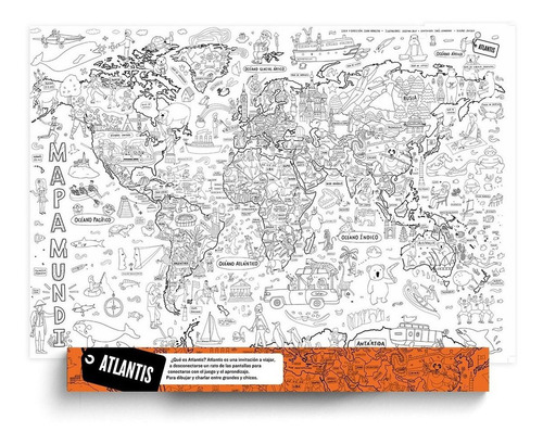 Atlantis Mapa Mundi Para Pintar Minujin Giro Didáctico