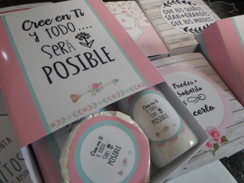 Set Crema + Jabon + Toalla Frases/ Regalo/ Logo X 20