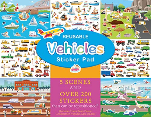 Sticker Activity Play Set: Vehículos - 200+ Cute Vinyl Stick