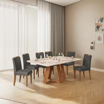 Comprar Juego De Comedor 6 Sillas Mesa Vidrio Sillas Tapizadas