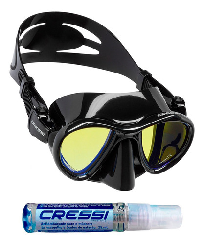 Imagem 1 de 3 de Máscara De Mergulho Cressi Metis Hd + Anti Fog Sea Gold