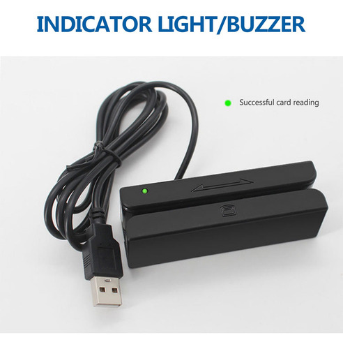Leitor De Cartão De Tira Magnética Usb Completo De 3 Faixas