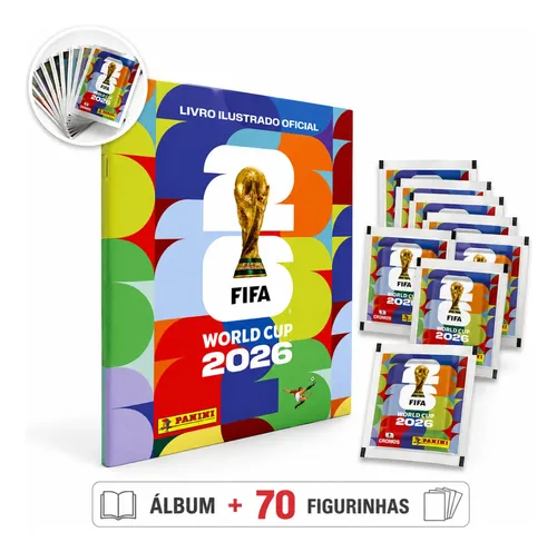 Álbum Oficial Copa Do Mundo 2026 Brochura + 70 Figurinhas