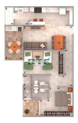 Imagem 3 de 11 de Apartamento, 3 Dorms Com 107 M² - Vila Caiçara - Praia Grande - Ref.: Masot271 - Masot271