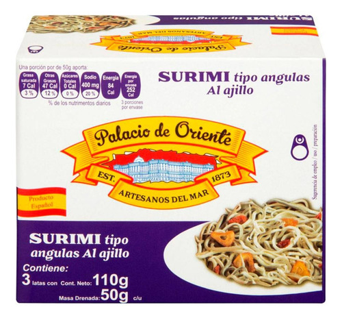 Surimi Tipo Angula Palacio De Oriente Al Ajillo 3 Pzas