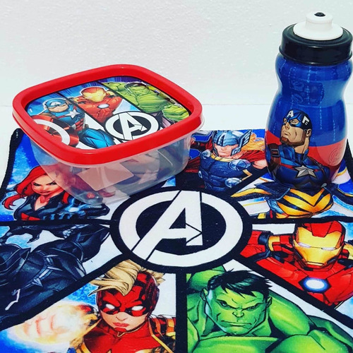 Set Merienda Avengers Capitán America O Hulk
