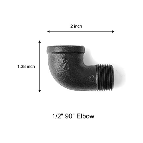 Codo De Tubería De 90 Grados De 1/2 Negro, Codo De 1/...