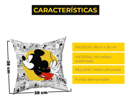 Imagen 5 de 6 de Combo Almohadones Almohadón Mickey Minnie Vellon Desmontable