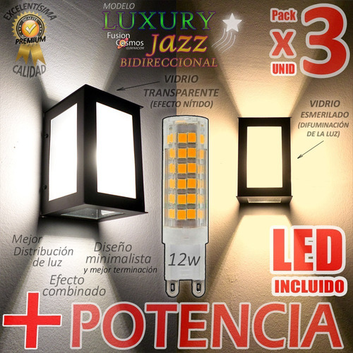 Farol Moderno Iluminacion Tortuga Led Potente 12w Pack X3uni