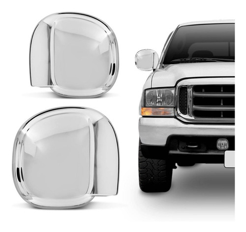 Aplique Retrovisor Cromado F250 F350 1999 A 2012 Sem Pisca