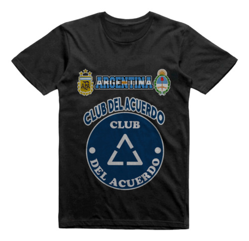 Remera Algodon Negra Club Del Acuerdo San Nicolas