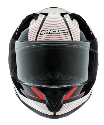 Casco Integral Mac Speed Suzuka Negro Blanco Rojo T.xl  Om