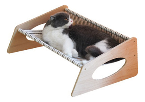 Cama Tipo Hamaca De Madera Para Gatos, Transpirable, De Tama