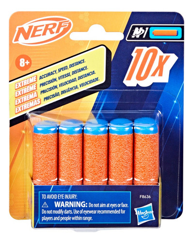 Refil 10 Dardos Nerf N Series - Hasbro F8636 Cor Laranja Lisa