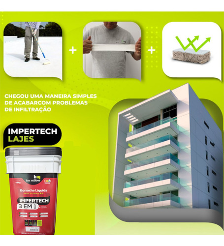 Impermeabilizante Borracha Liquida Impertech 3 Em 1 14kg Cor Branco