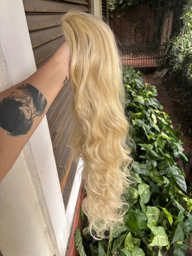 Ponytail De Cabello Sintético Simil Natural Loose Curl Rubio 613
