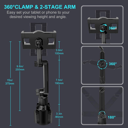 Soporte Para Tablet Smartphone Posa Vasos Automovil