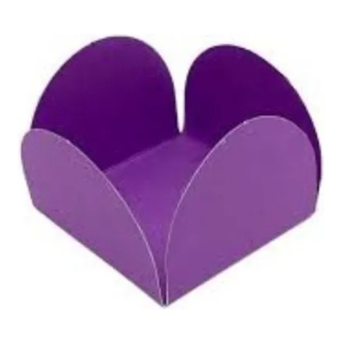 100 Forminhas Para Doces 4 Pétalas Brigadeiros Enfeite Festa Cor Roxo
