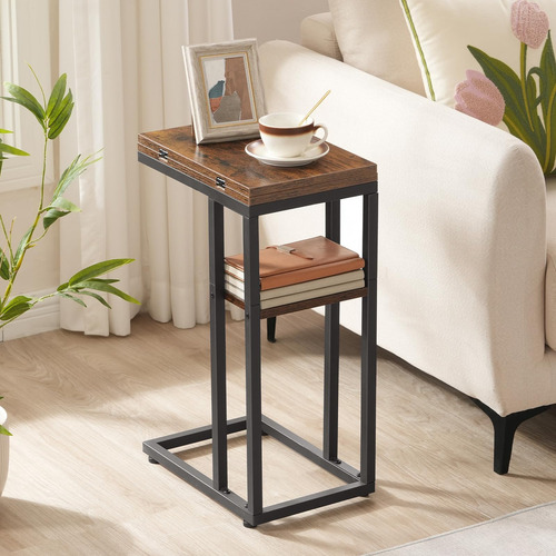 Hoobro Mesa Auxiliar Plegable, Mesa Auxiliar En Forma De C C