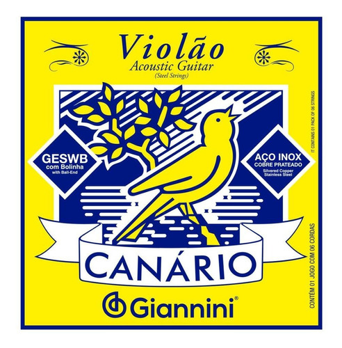 Cordas Violão Aço Giannini Canário Geswb 011045