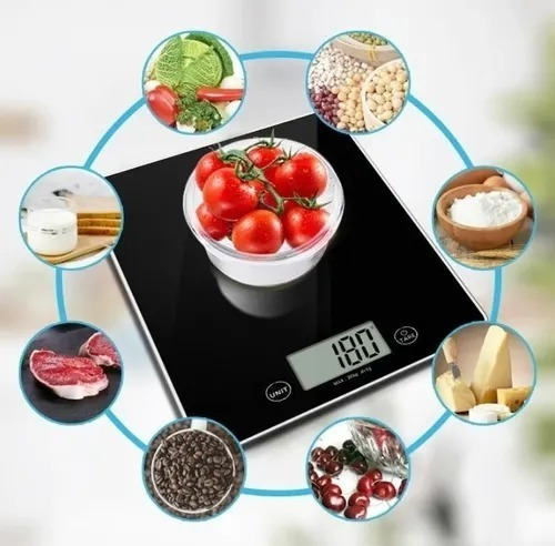 Imagen 3 de 5 de Balanza,pesa Digital Vidrio Templado,0g-5kg Cocina Elegante