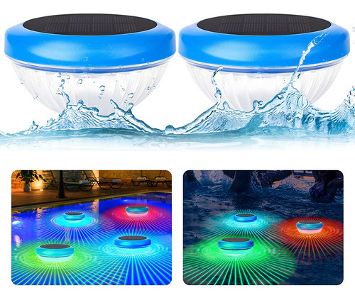 2 Piezas De Luces Solares Flotantes Para Piscina, Imperm Lig