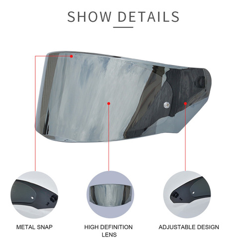 Visera De Moda De Lentes De Casco Antiarañazos Anti-uv Para