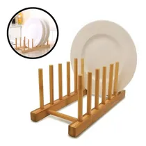 Comprar Escorredor Em Bambu Para Pia Bancada Com 6 Divisórias Louça